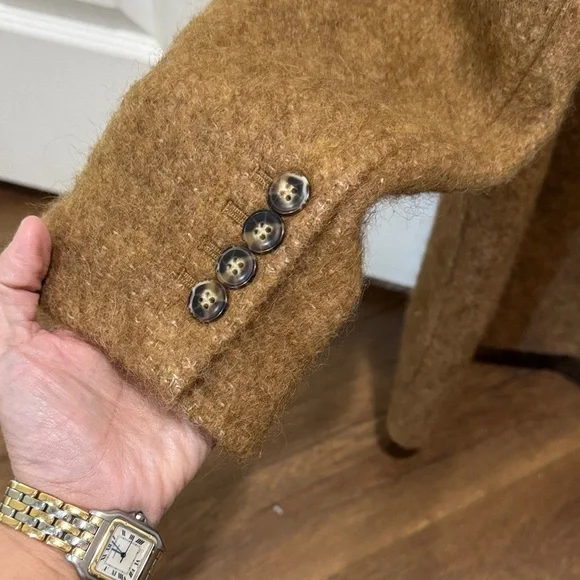 Madewell Boucle Wool Blazer Suit Brown Tan Pea Coat - Picture 3 of 7